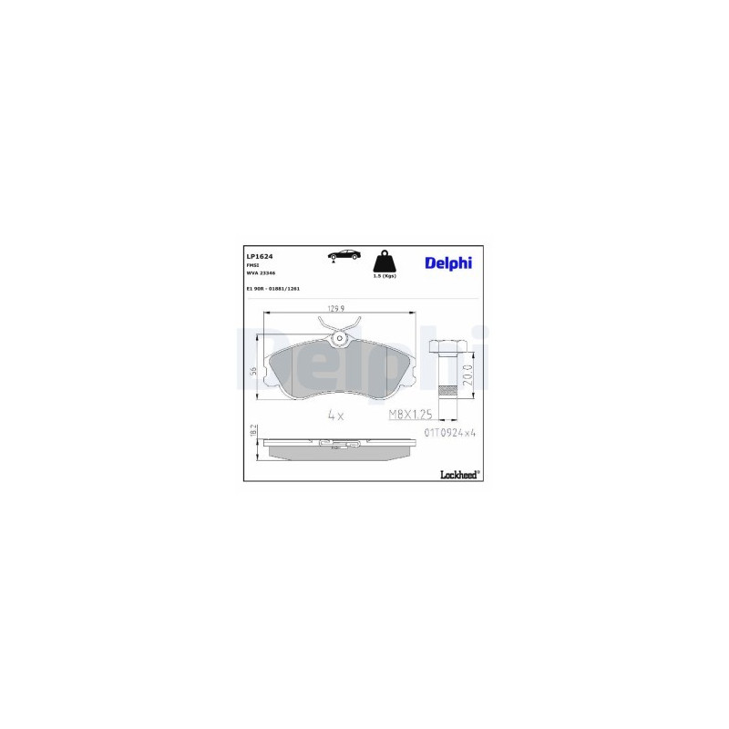 LP1624 DELPHI Kit pastiglie freni