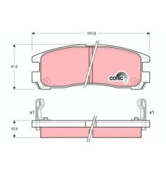 GDB1023 TRW COTEC Kit pastiglie freni