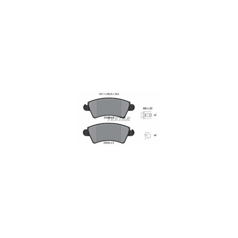 2333201 TEXTAR Kit pastiglie freni